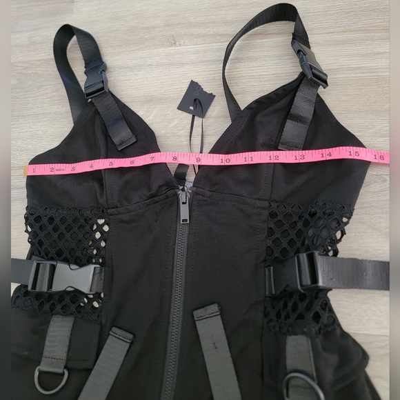 Dolls Kill Widow Darkly Devoted Dress Mini Utility sz Large - Picture 5 of 8